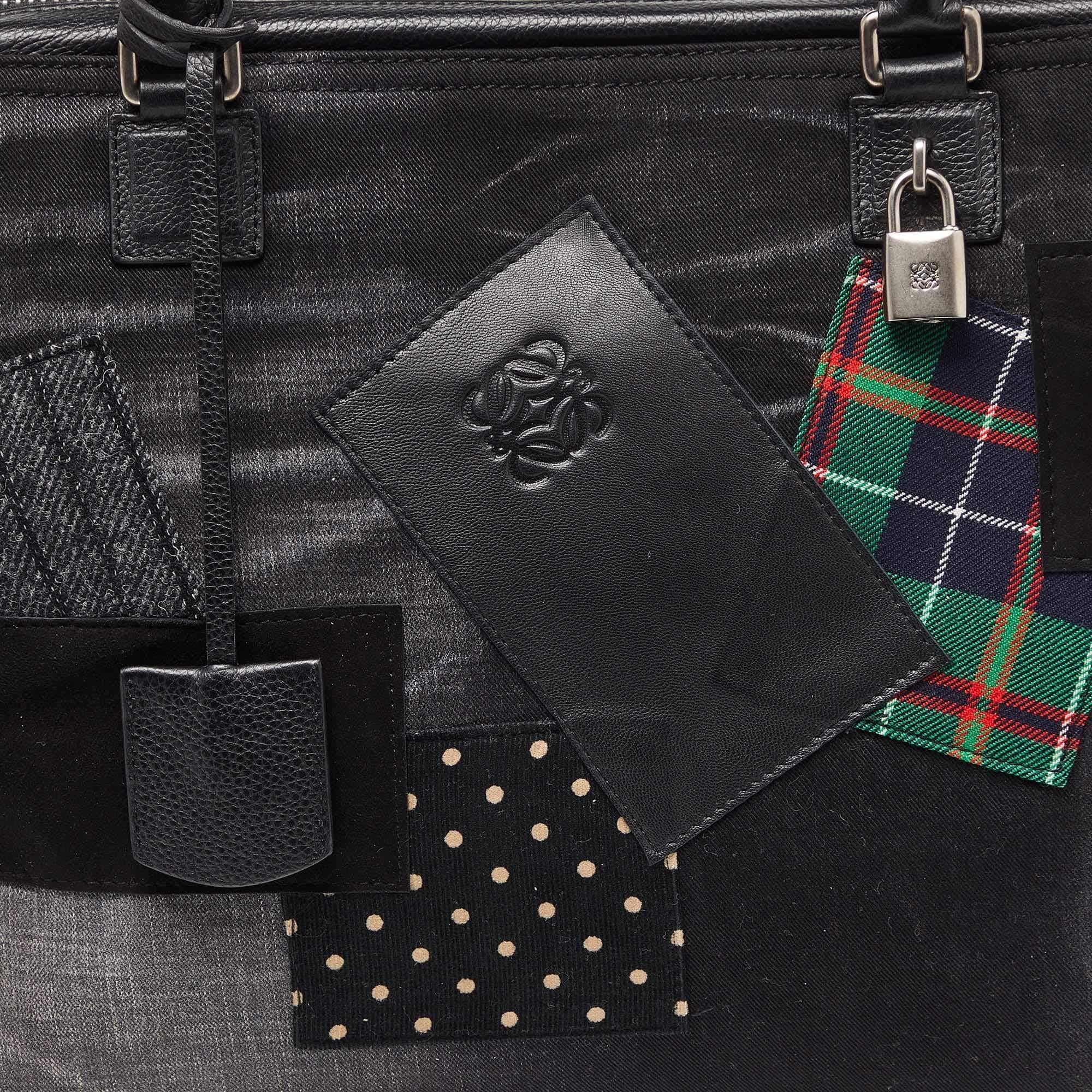 Loewe X Junya Watanabe Maletín Amazona de Piel y Tejano Multicolor 5