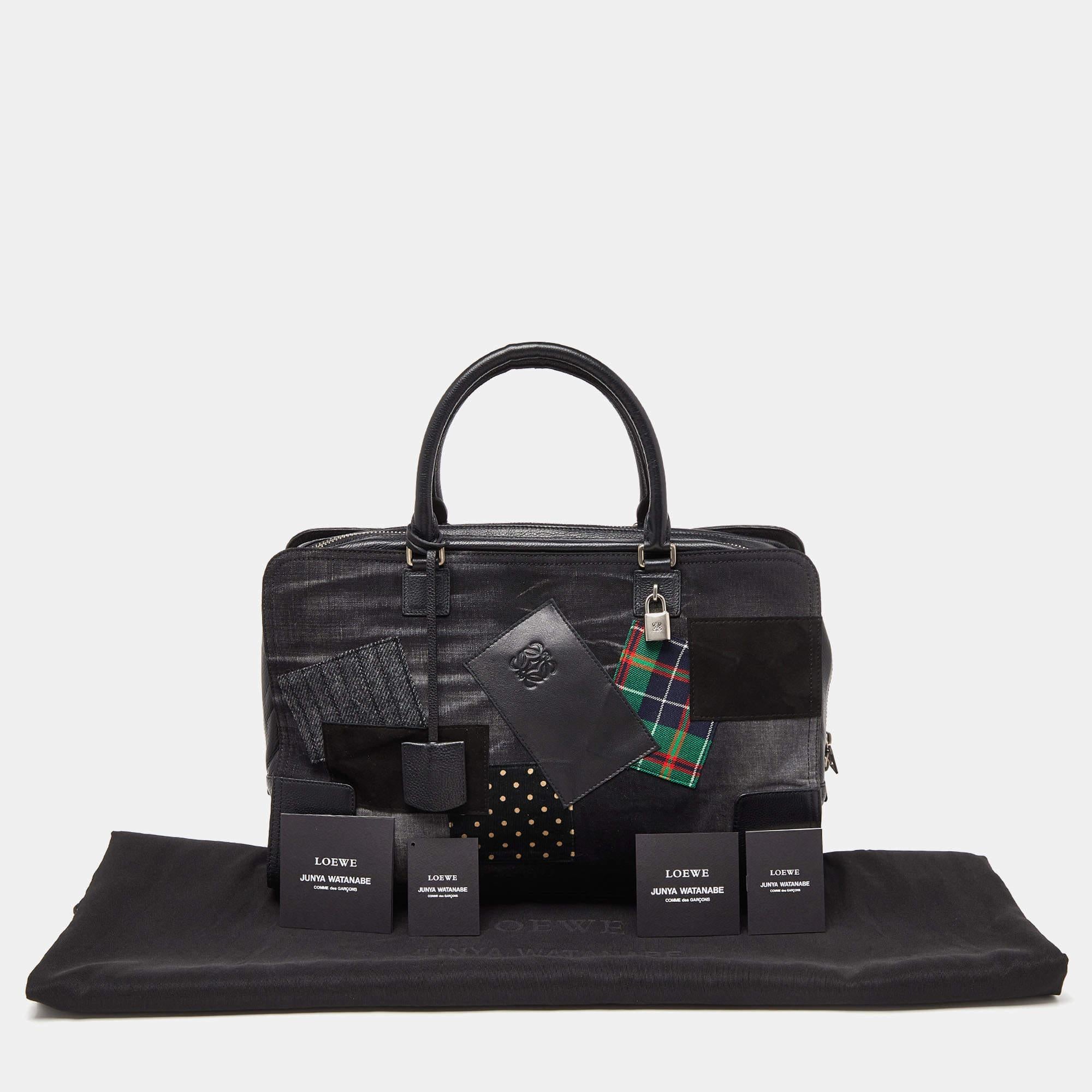 Loewe X Junya Watanabe Maletín Amazona de Piel y Tejano Multicolor 7