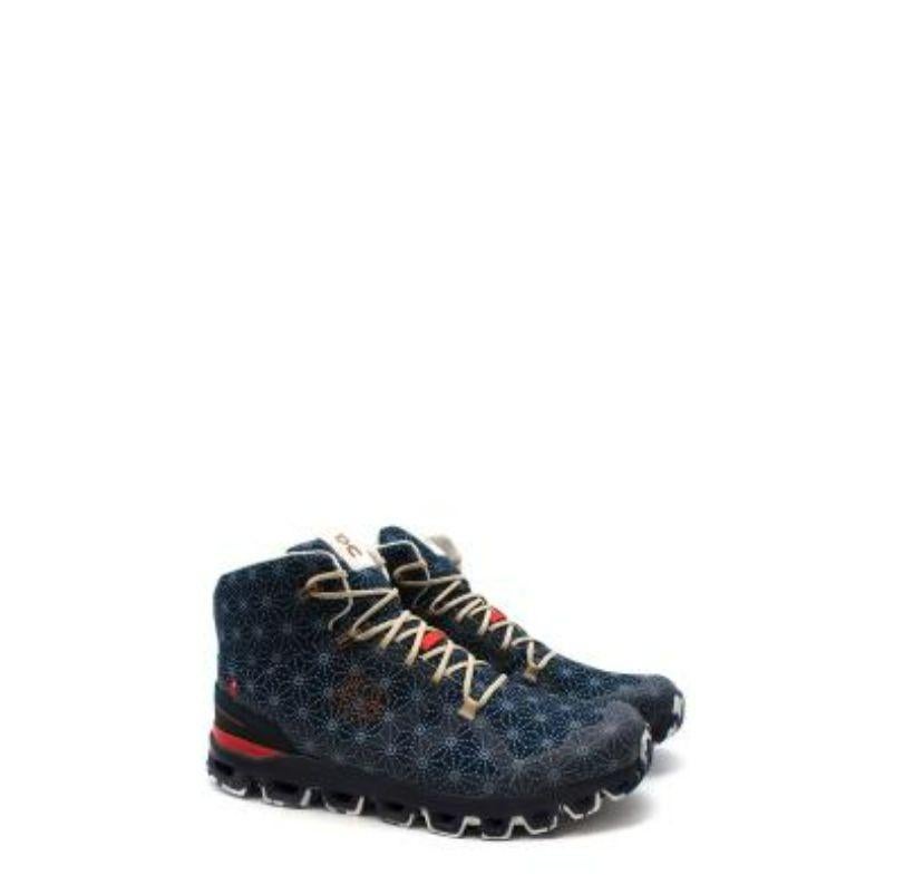Loewe x ON Cloudrock Hiking Boot
 
 - Lightweight speed-hiking boots
 - The uppers are made from recycled polyester canvas with a breathable, wind-resistant and water-repellent membrane.
 - Round toe, lace-up and the designer colour name is space