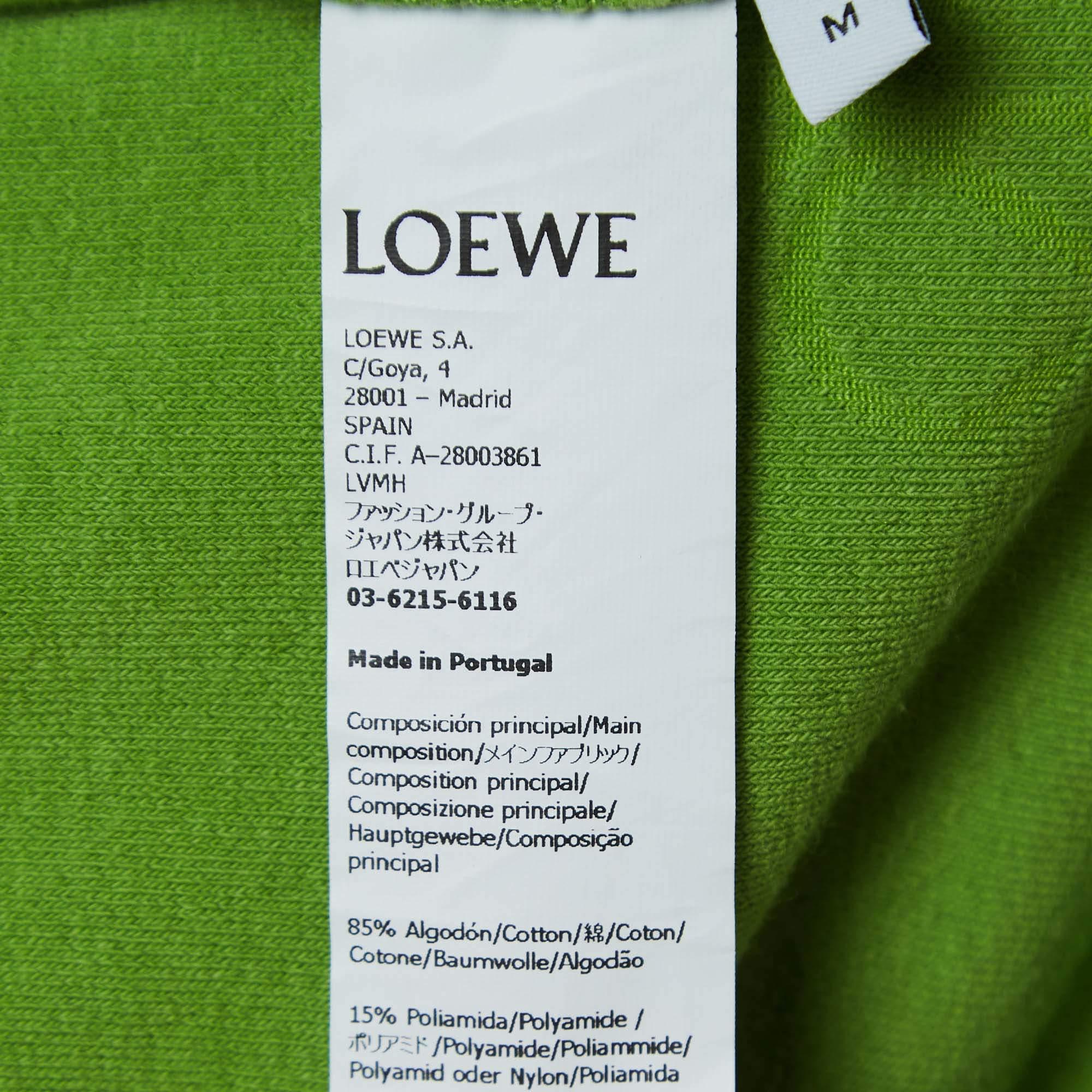 Loewe X Paula Ibiza Green Anagram Terry Cotton Shirt & Shorts Set M In Good Condition For Sale In Dubai, Al Qouz 2