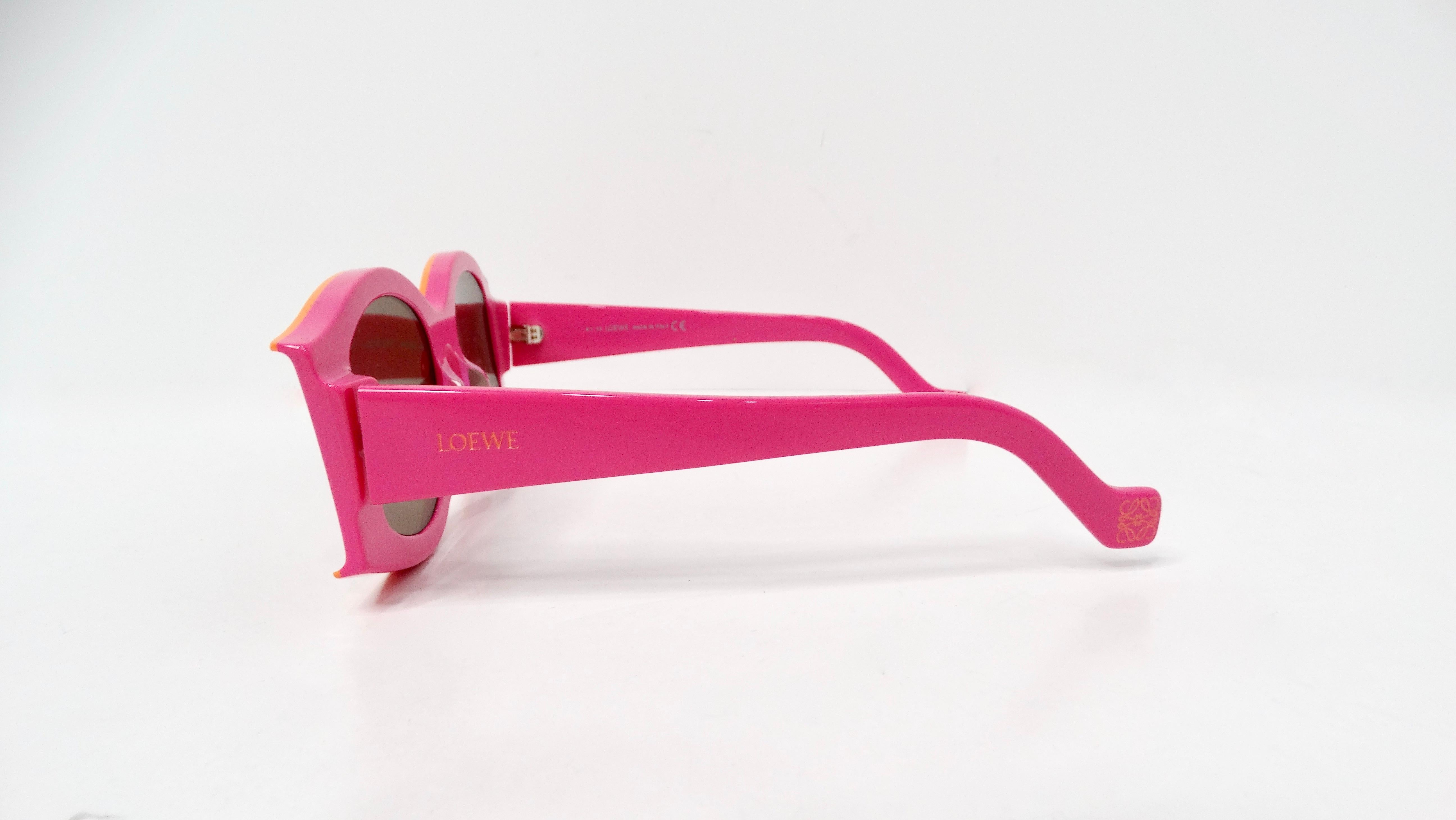 Marron Loewe x Paula Ibiza Lunettes de soleil oversize rose et orange en vente