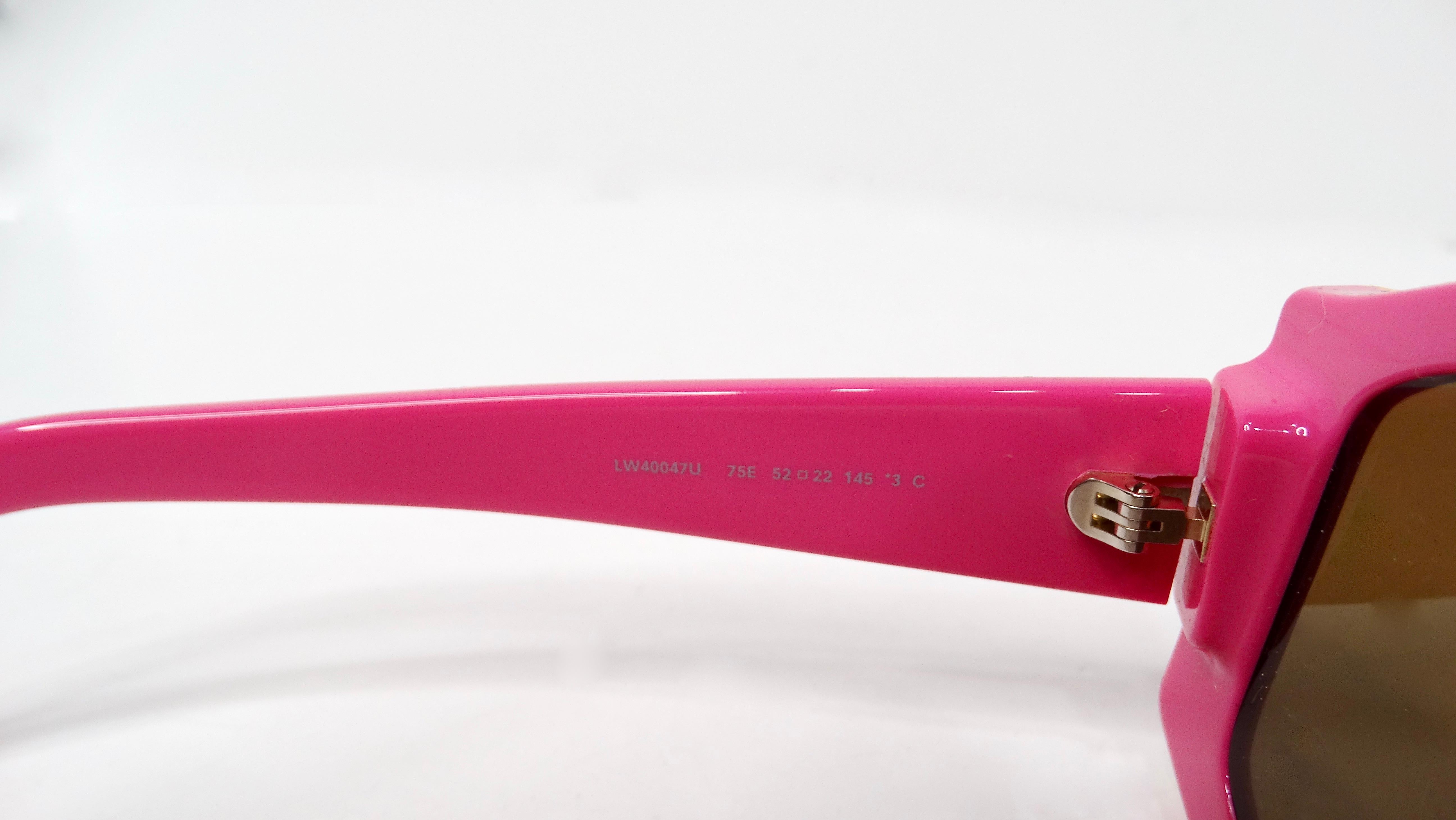 Loewe x Paula Ibiza Lunettes de soleil oversize rose et orange Bon état - En vente à Scottsdale, AZ