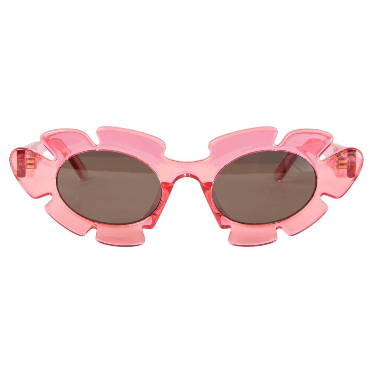 LOEWE x PAULA IBIZA transparent pink FLOWER Sunglasses LW40088U