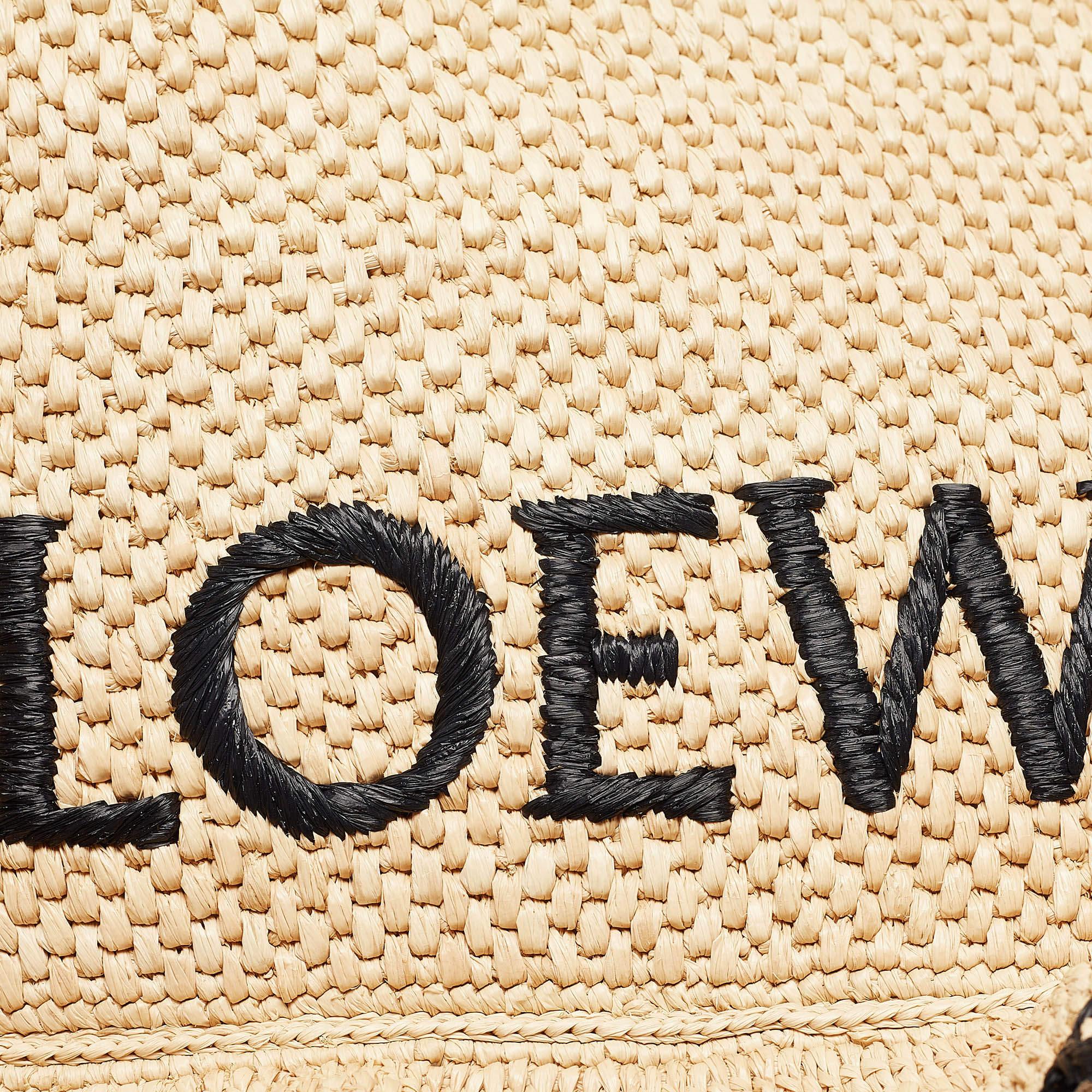 Loewe x Paula's Ibiza Black/Natural Raffia Small Ruffle Tote 1