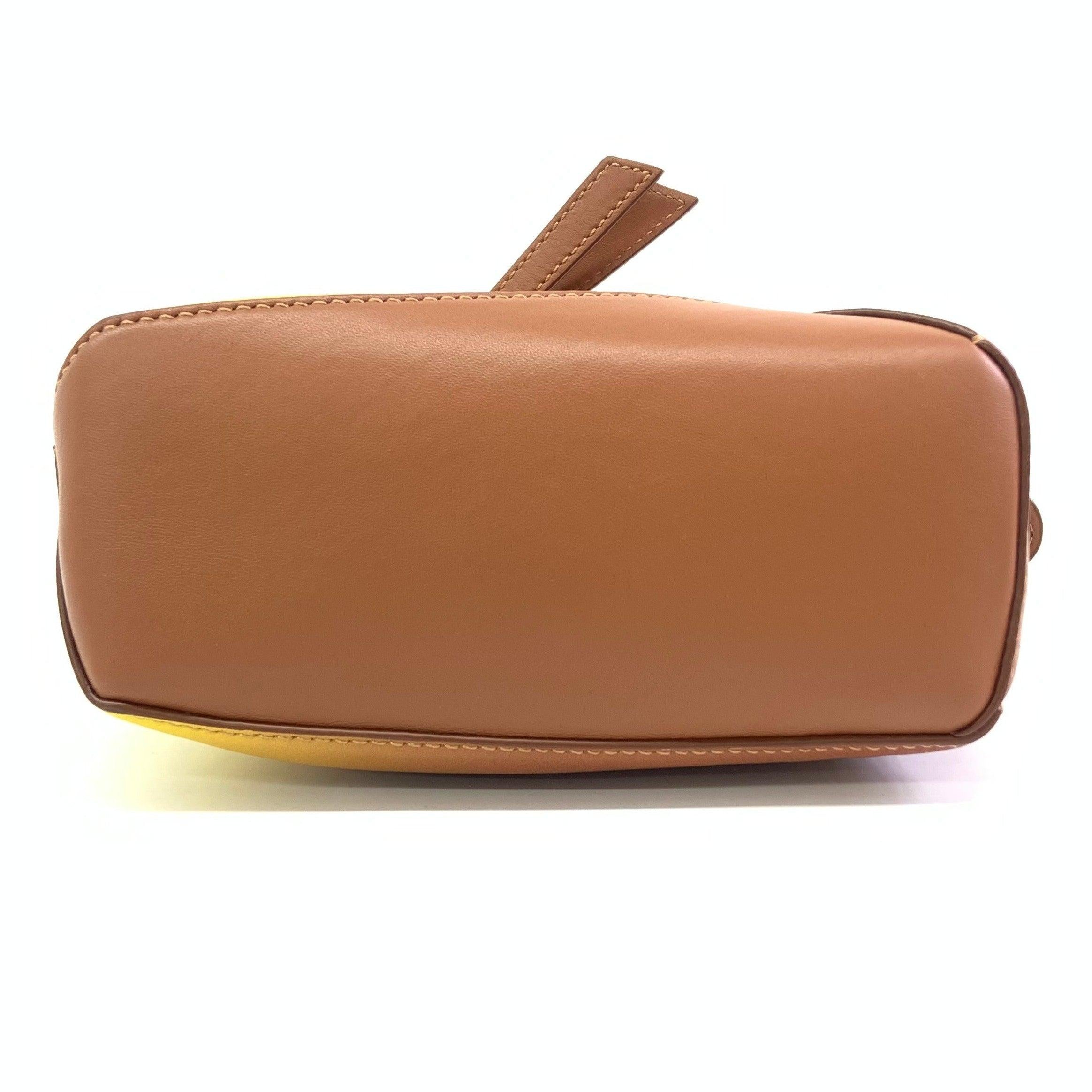 Loewe x Paula's Ibiza Degrade Puzzle Edge Mini Leather Lemon & Tan Crossbody Bag For Sale 1