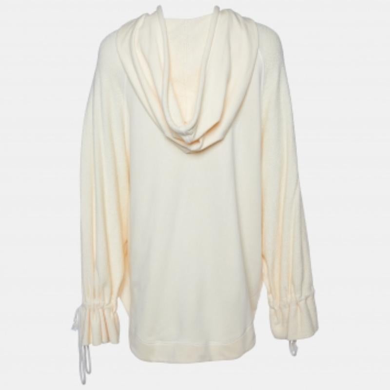 Loewe X Paula's Ibiza - Sweat-shirt à capuche en coton imprimé perroquet écru L Bon état - En vente à Dubai, Al Qouz 2