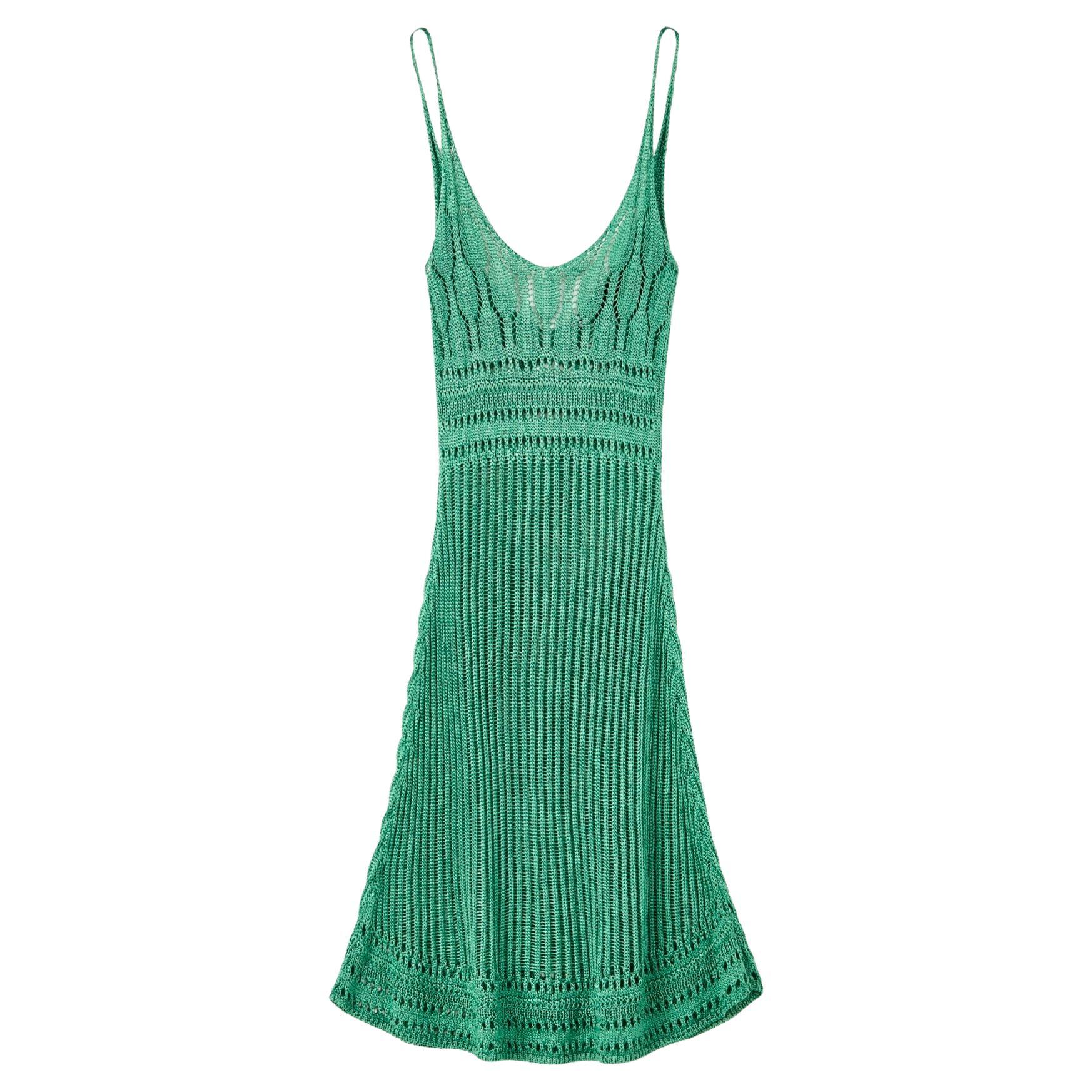 Loewe x Paula’s Ibiza Green Crochet Dress