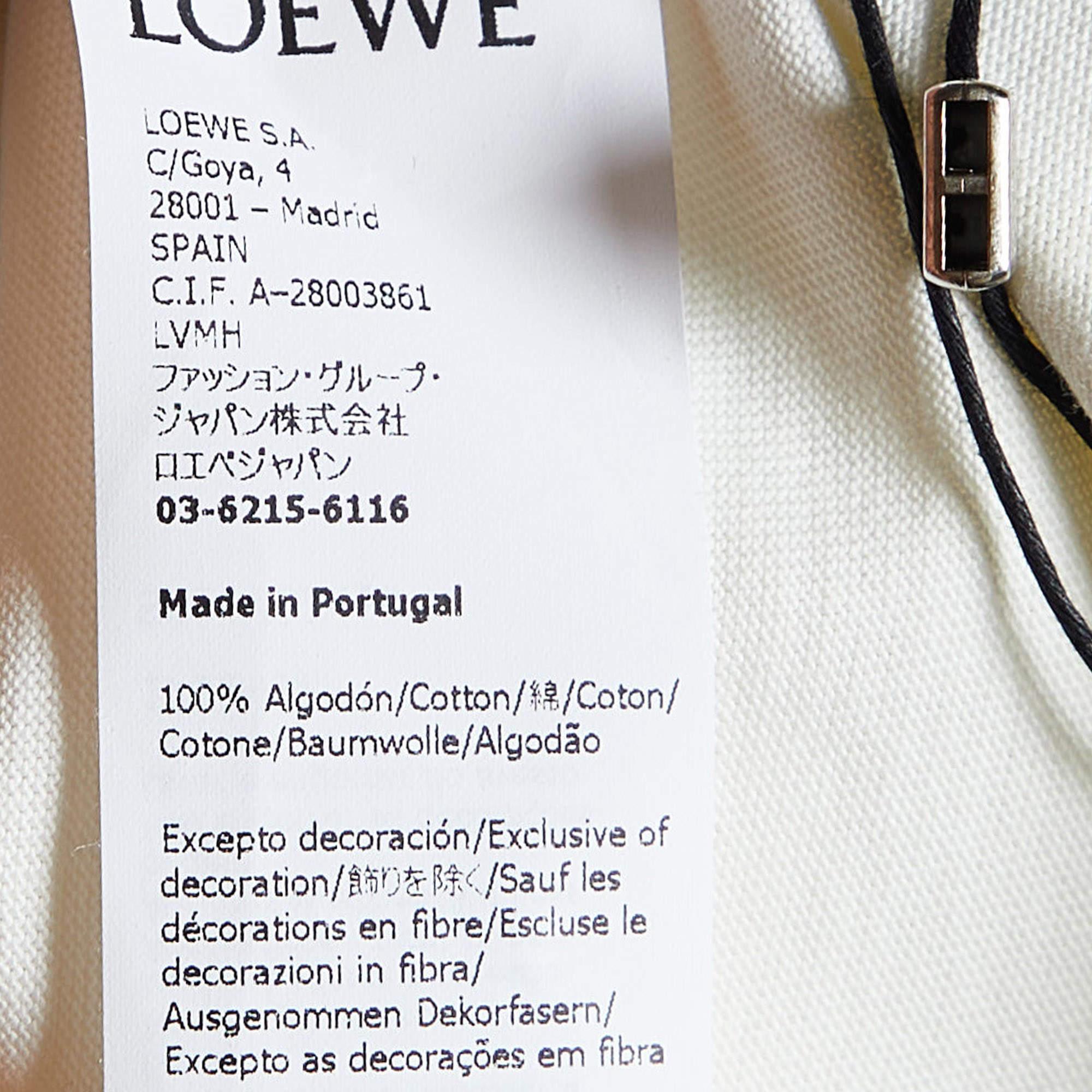 Women's Loewe X Paula's Ibiza Ivory/Green Logo Print Cotton Oversized T-Shirt M