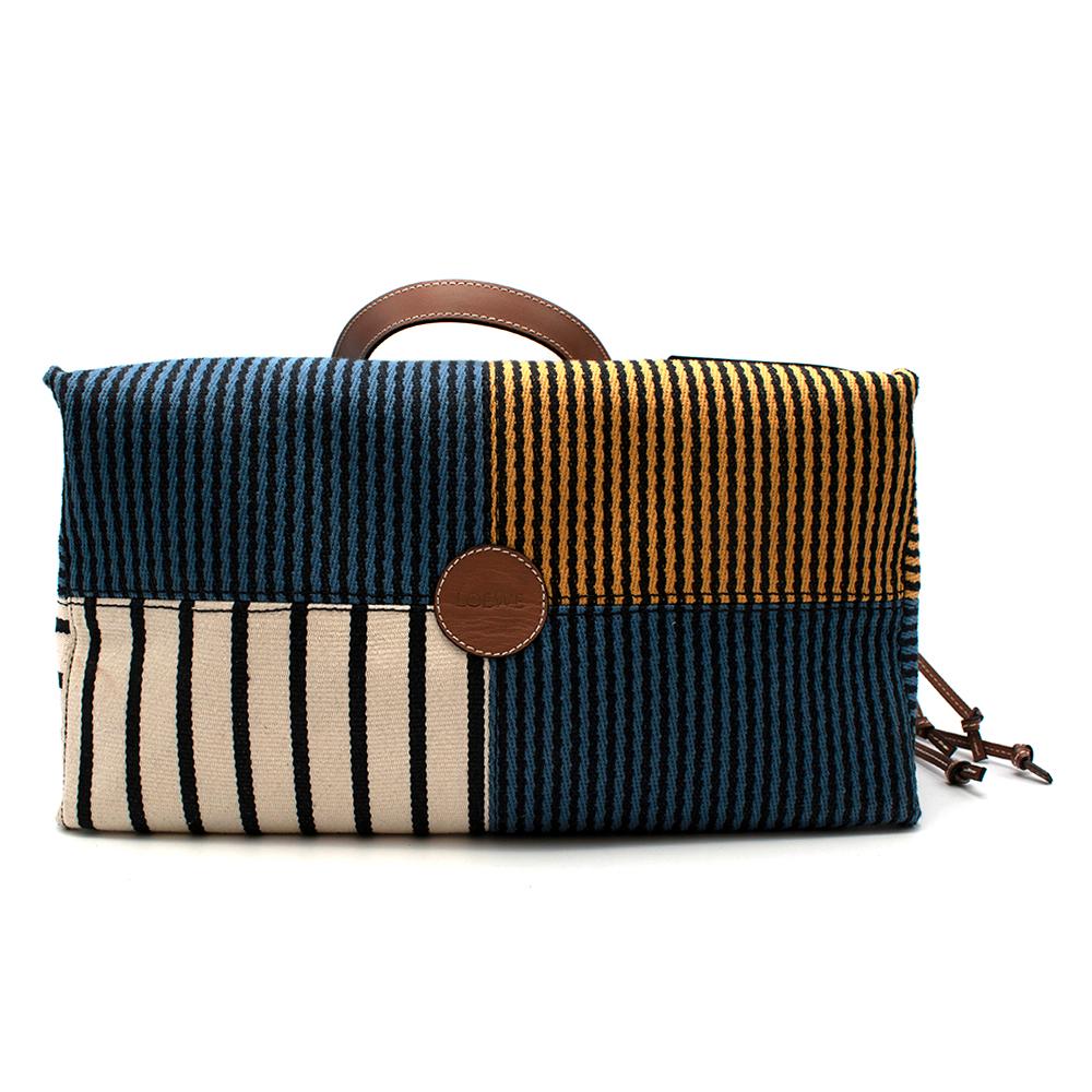 Black Loewe x Paula's Ibiza Stripes Cushion Tote Bag