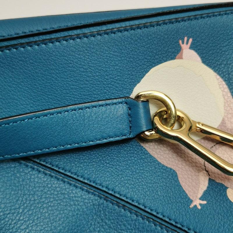 Loewe x Spirited Away Studio Ghibli Collection Puzzle Small Blue Crossbody Bag 6