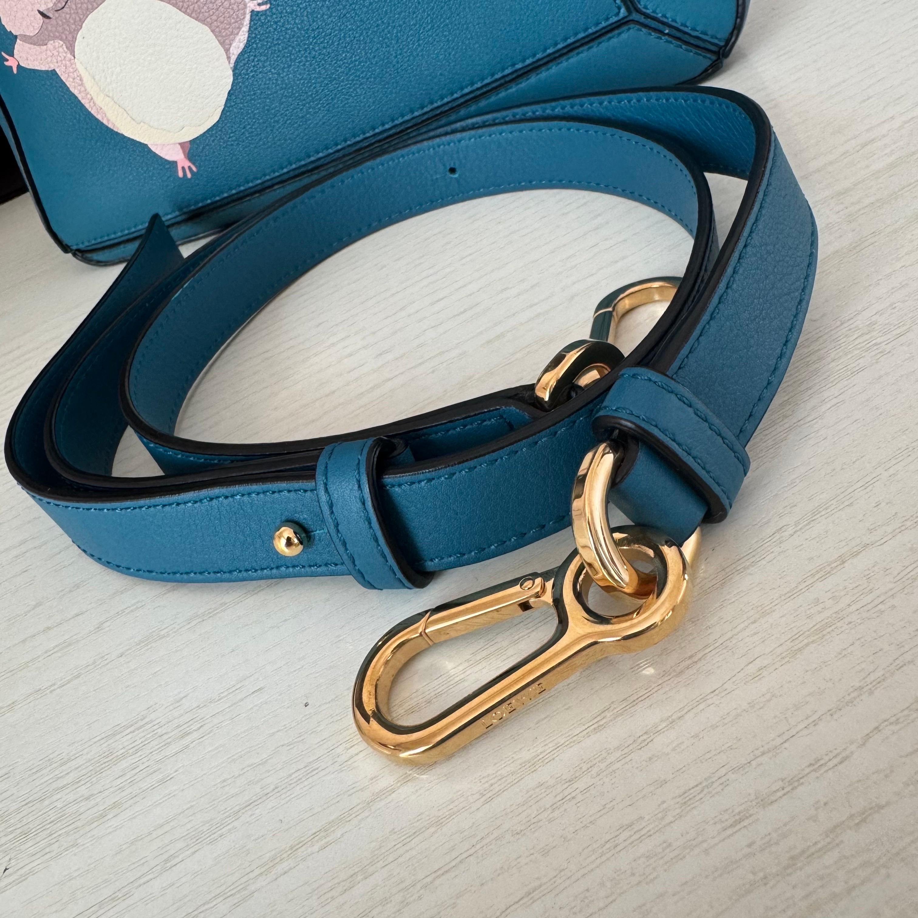 Loewe x Spirited Away Studio Ghibli Collection Puzzle Small Blue Crossbody Bag For Sale 9