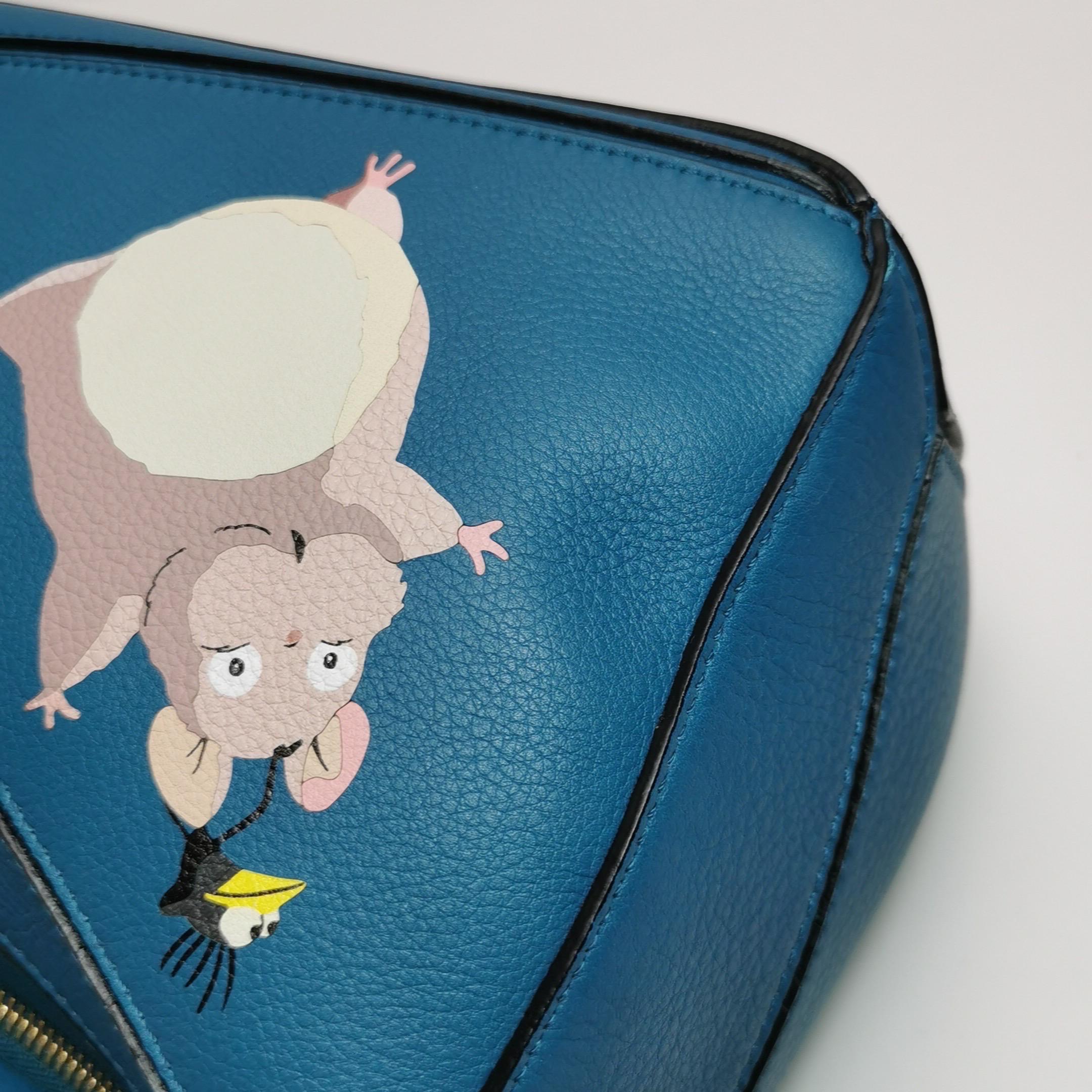 Loewe x Spirited Away Studio Ghibli Collection Puzzle Small Blue Crossbody Bag 13