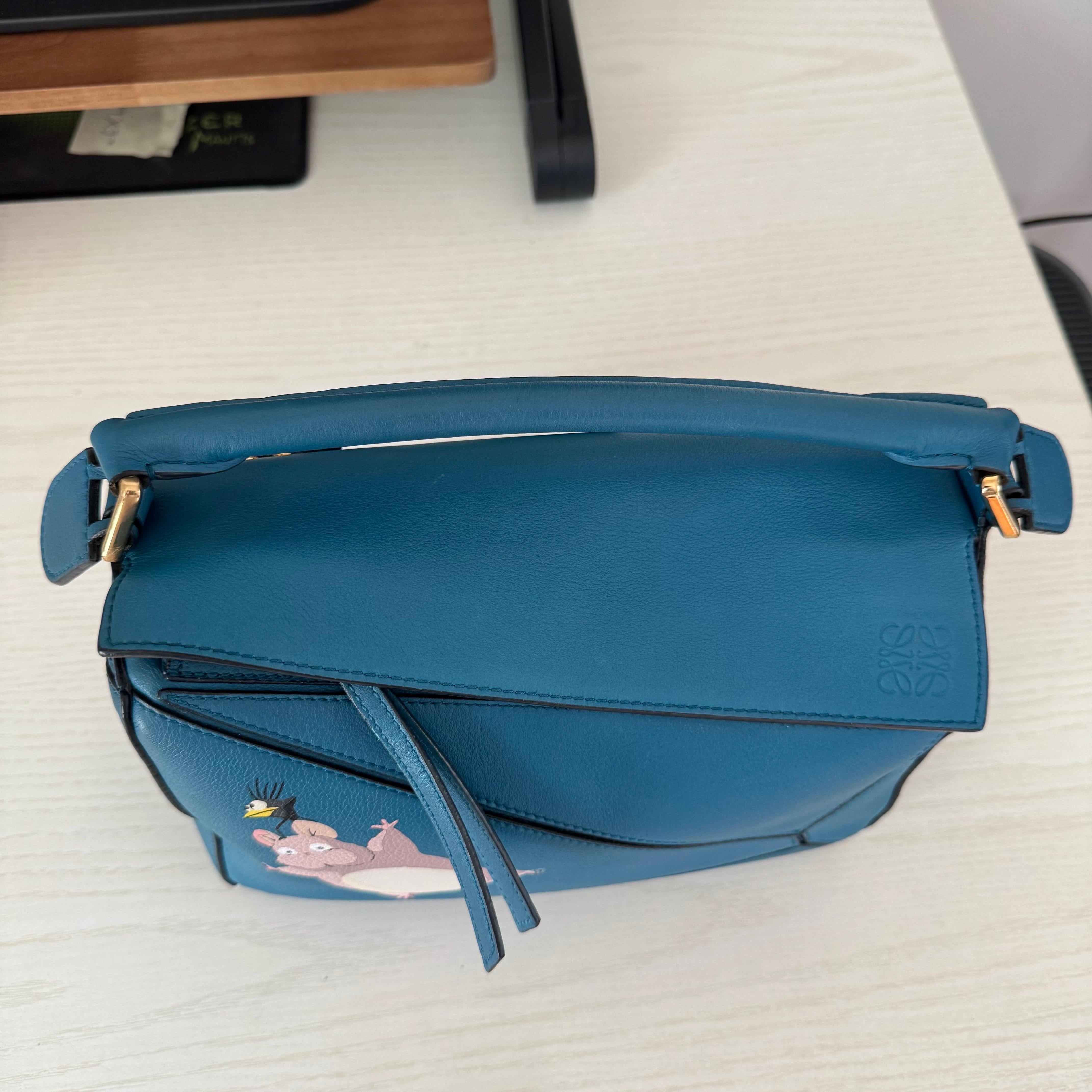 Loewe x Spirited Away Studio Ghibli Collection Puzzle Small Blue Crossbody Bag For Sale 15