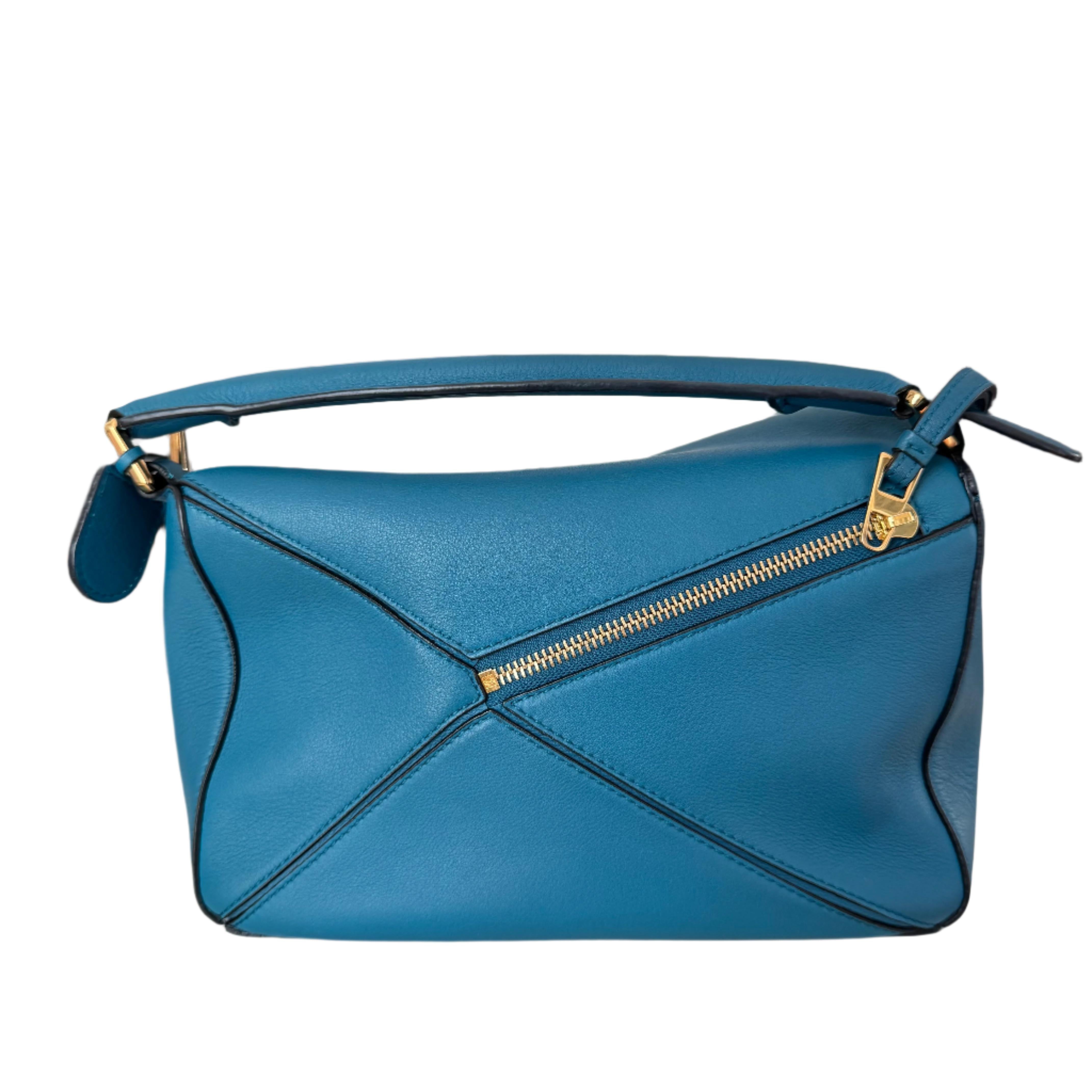 Loewe x Spirited Away Studio Ghibli Collection Puzzle Small Blue Crossbody Bag For Sale 2