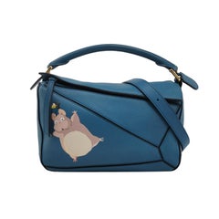Loewe x Spirited Away Studio Ghibli Collection Puzzle Small Blue Crossbody Bag