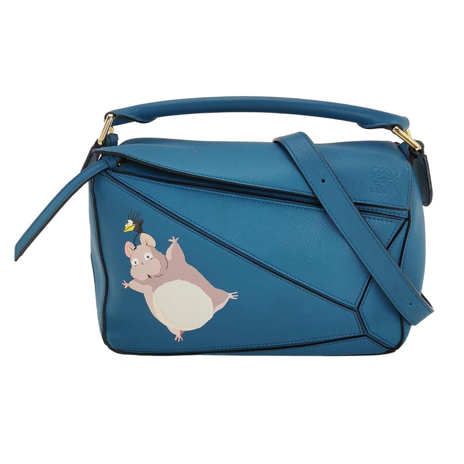 Loewe x Spirited Away Studio Ghibli Collection'S Puzzle Borsa a tracolla piccola blu in vendita