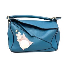 Loewe x Spirited Away Studio Ghibli Collection Puzzle Small Blue Crossbody Bag