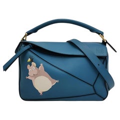 Loewe x Spirited Away Studio Ghibli Collection Puzzle Small Blue Crossbody Bag