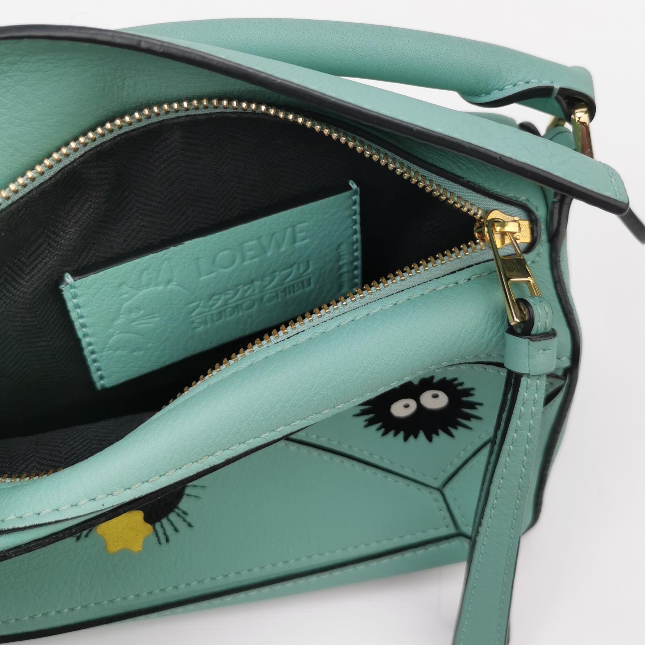 Loewe x Studio Ghibli Collection Susuwatari Mini Puzzle Green Crossbody Bag 8