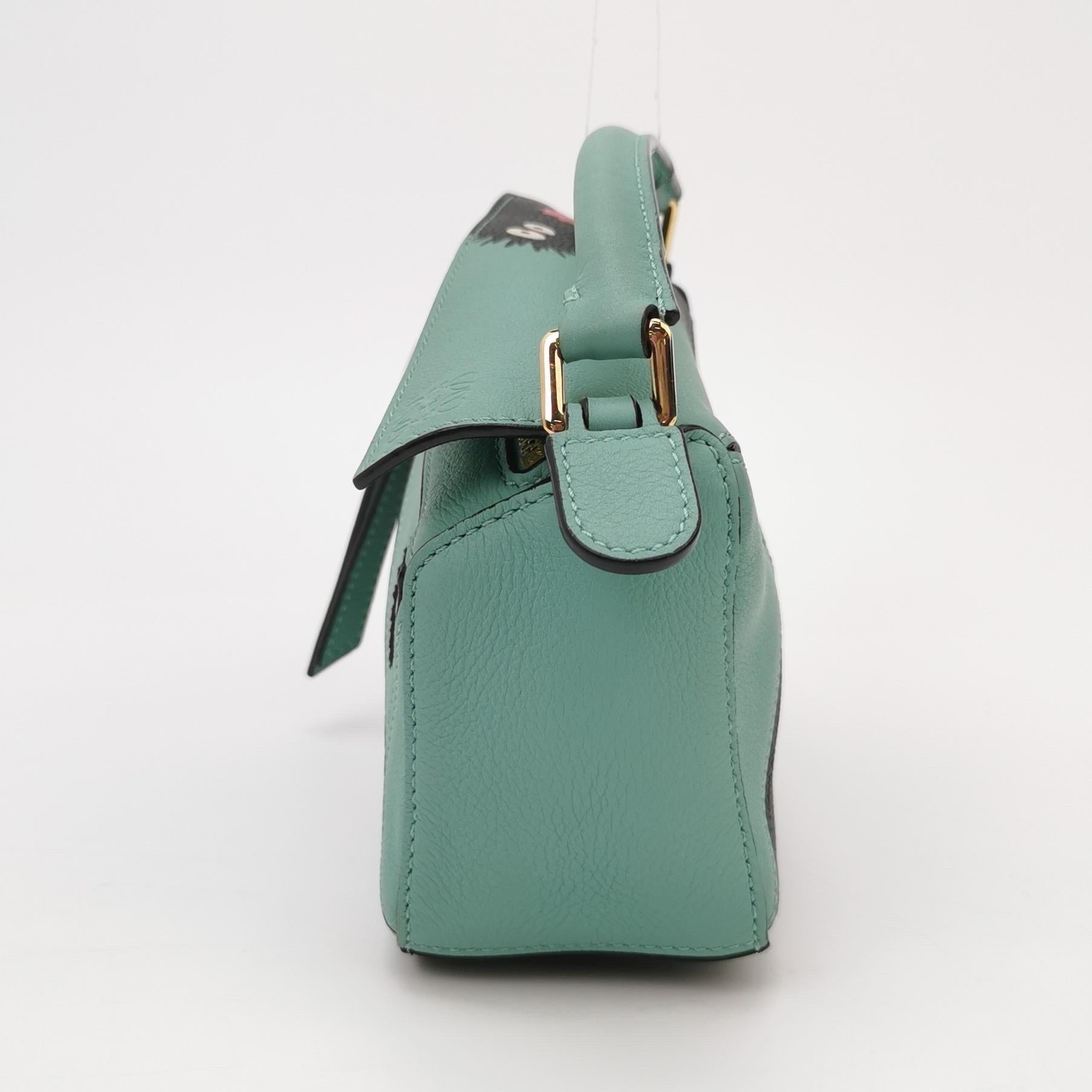 Gray Loewe x Studio Ghibli Collection Susuwatari Mini Puzzle Green Crossbody Bag