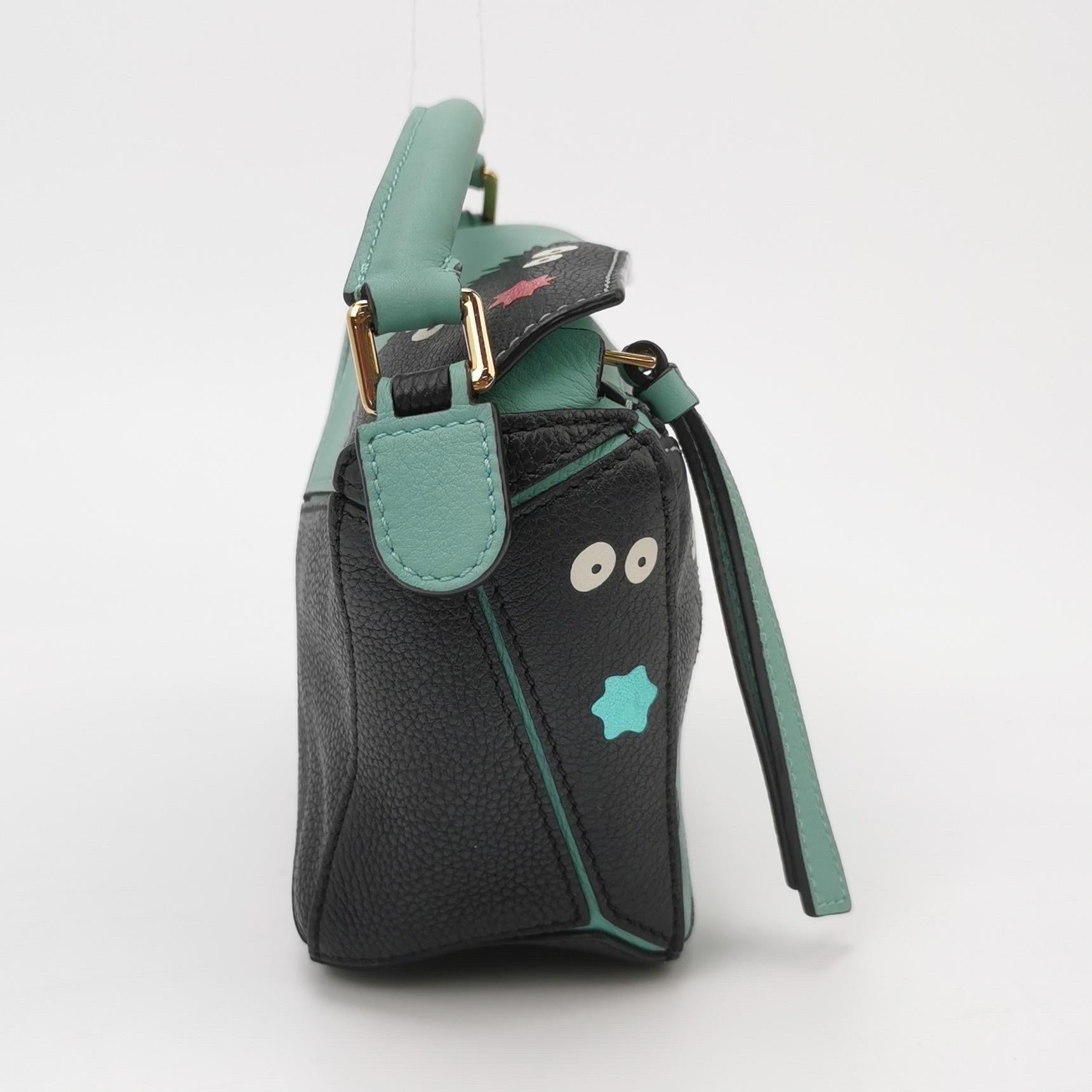 Loewe x Studio Ghibli Collection Susuwatari Mini Puzzle Green Crossbody Bag 4