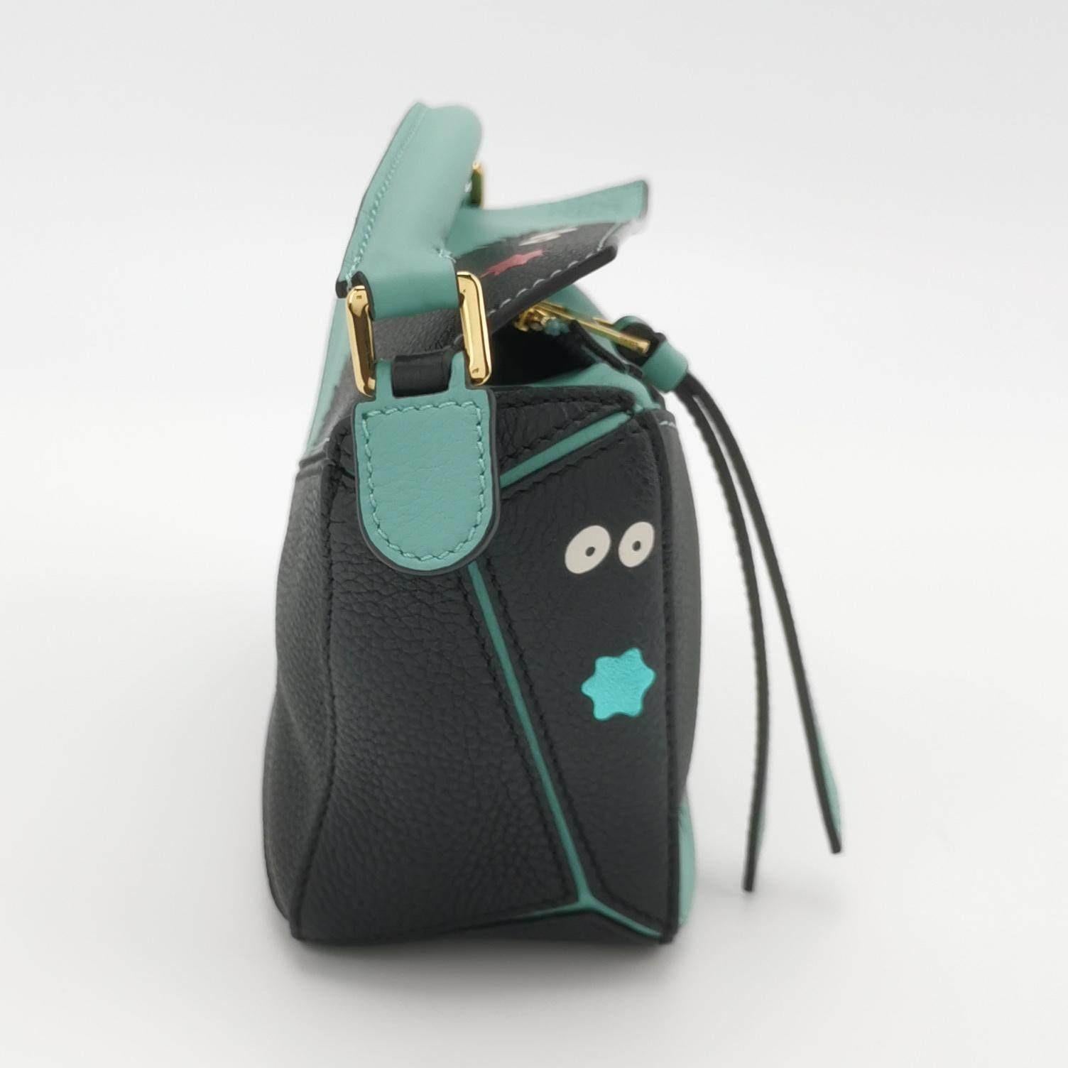 Loewe x Studio Ghibli Collection Susuwatari Mini Puzzle Green Crossbody Bag 4