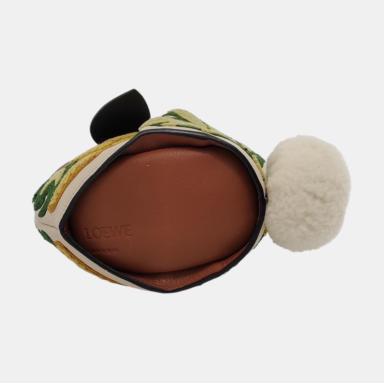 Loewe x William De Morgan Bunny Floral Gestickt Braun Gelb Multicolor Kreuz im Angebot 2