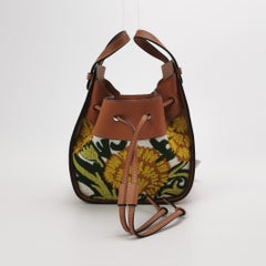 Loewe x William de Morgan Hammock Mini Tan Brown Leather Yellow Embroidery