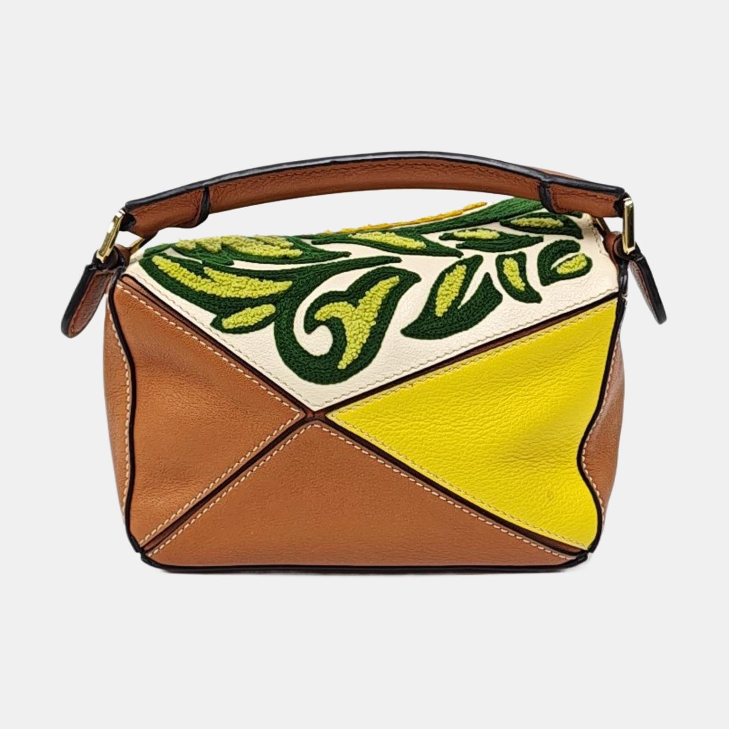 Loewe x William De Morgan Mini Puzzle brodé Brown Yellow Multicolor Pour femmes en vente