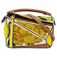 Loewe x William De Morgan Mini Puzzle brodé Brown Yellow Multicolor