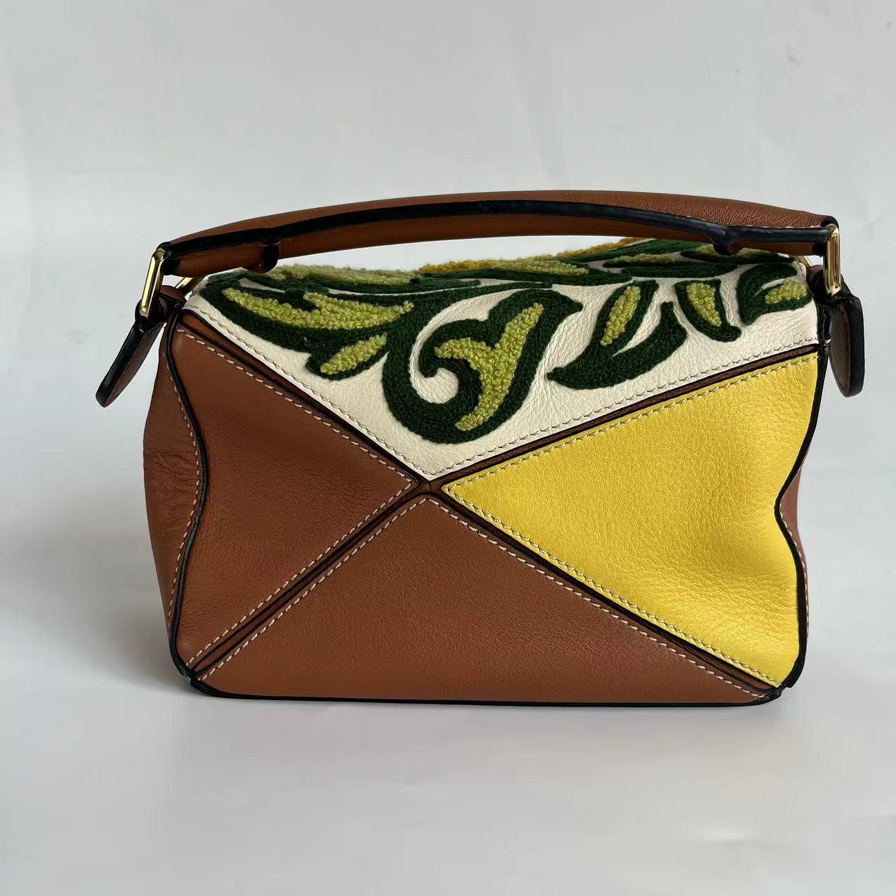 Women's Loewe x William De Morgan Puzzle Small Embroidered Yellow Multicolor For Sale
