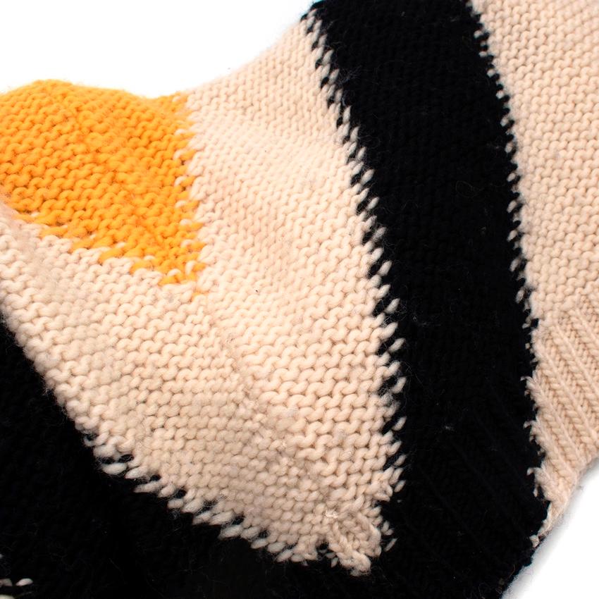 Loewe Gelb, Schwarz & Beige Chevron gestreifter Pullover in Übergröße 5