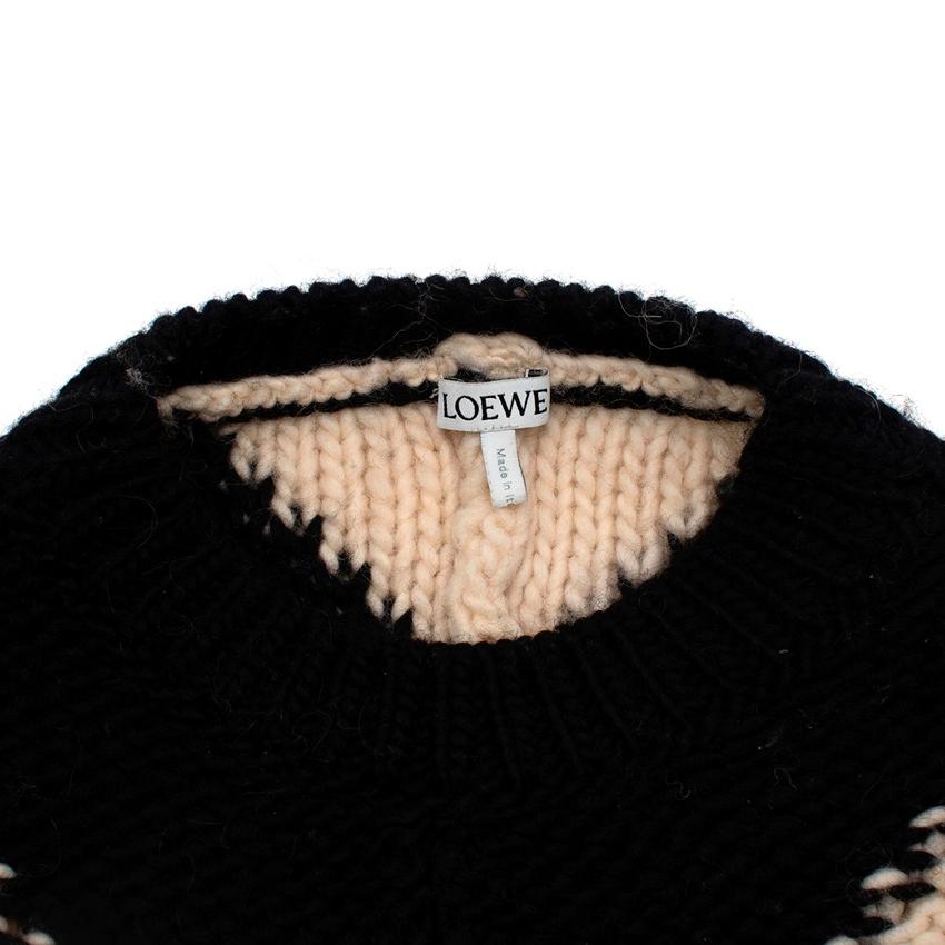 Loewe Gelb, Schwarz & Beige Chevron gestreifter Pullover in Übergröße im Zustand „Hervorragend“ in London, GB
