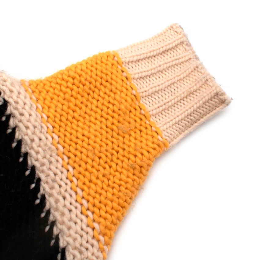 Loewe Gelb, Schwarz & Beige Chevron gestreifter Pullover in Übergröße 1