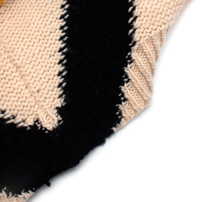 Loewe Gelb, Schwarz & Beige Chevron gestreifter Pullover in Übergröße 2