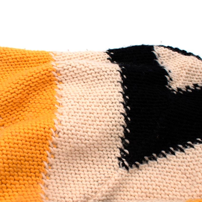 Loewe Gelb, Schwarz & Beige Chevron gestreifter Pullover in Übergröße 4