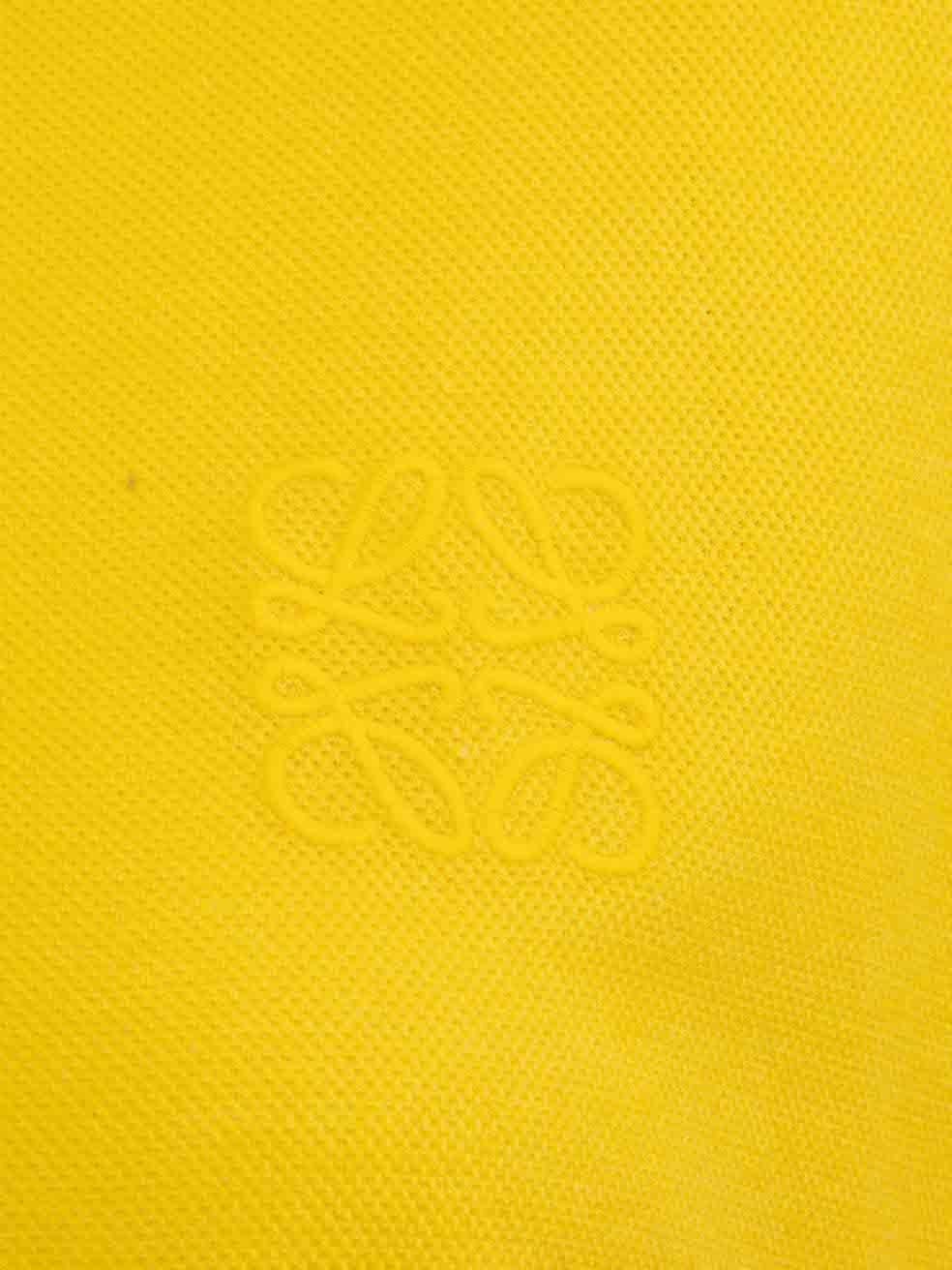 Women's Loewe Yellow Embroidered Logo Polo Shirt Size L