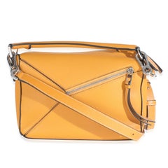 Loewe Yellow Grained Calfskin Small Puzzle Bag