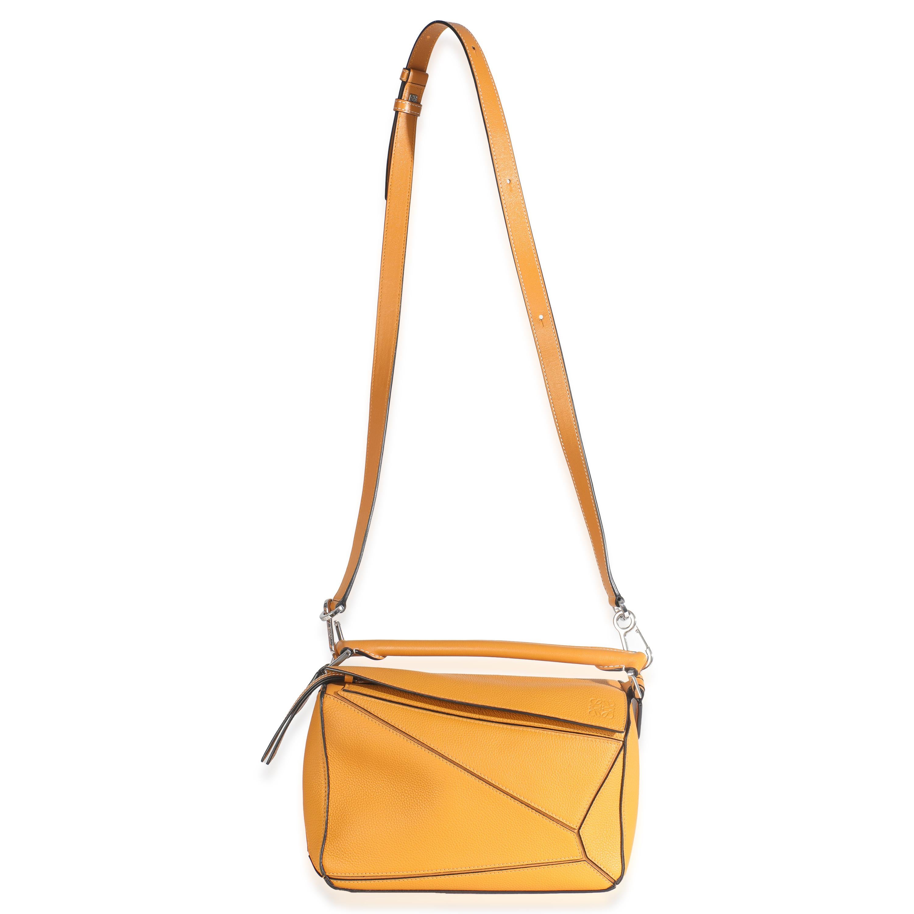 Loewe Yellow Grained Calfskin Small Puzzle Bag in vendita 1