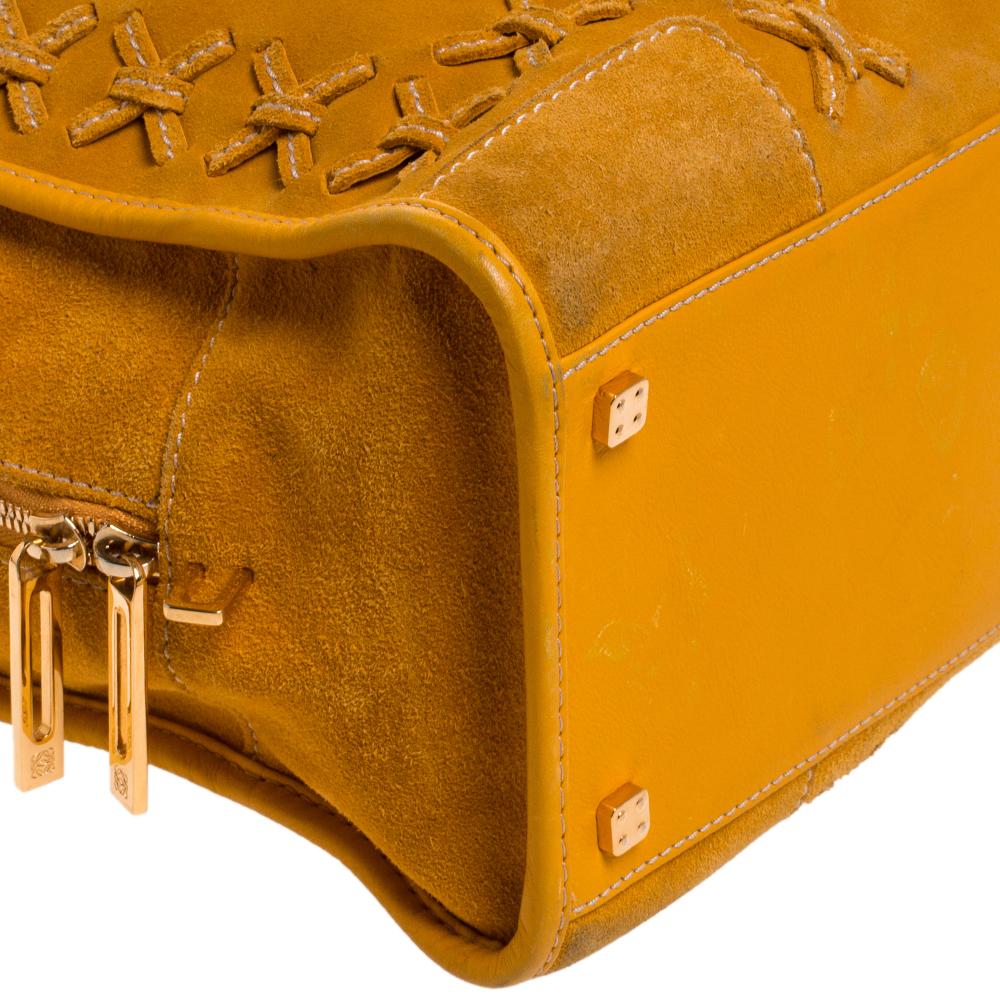 Loewe Yellow Leather and Suede Amazona 36 Tote 3