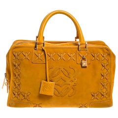 Loewe Yellow Leather and Suede Amazona 36 Tote