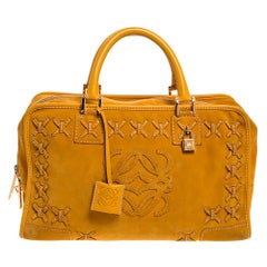 Loewe Yellow Leather and Suede Amazona 36 Tote