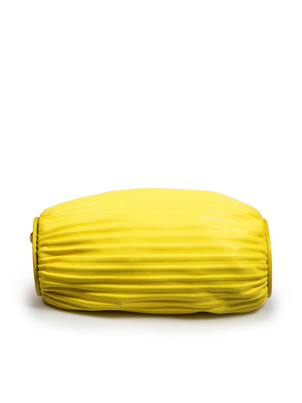 Loewe Yellow Leather Convertible Logo-Debossed Bracelet Shoulder Pouch 1