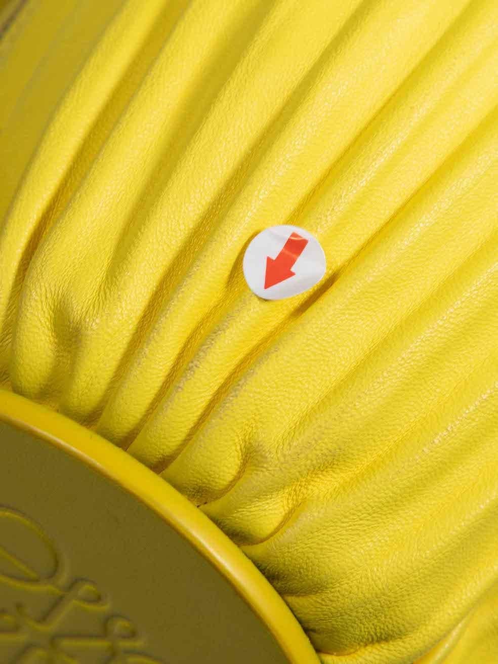 Loewe Yellow Leather Convertible Logo-Debossed Bracelet Shoulder Pouch 4