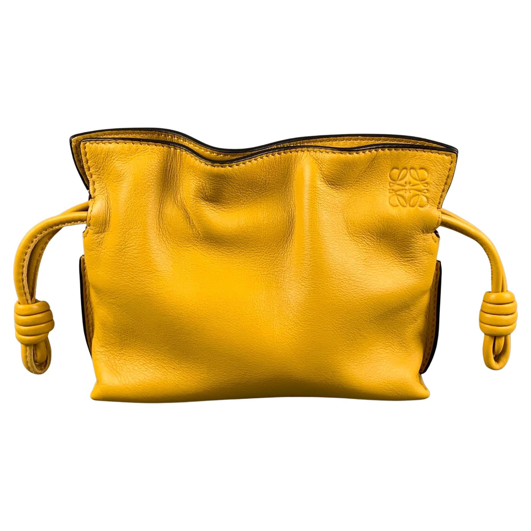 LOEWE Yellow Leather Flamenco Nano Clutch