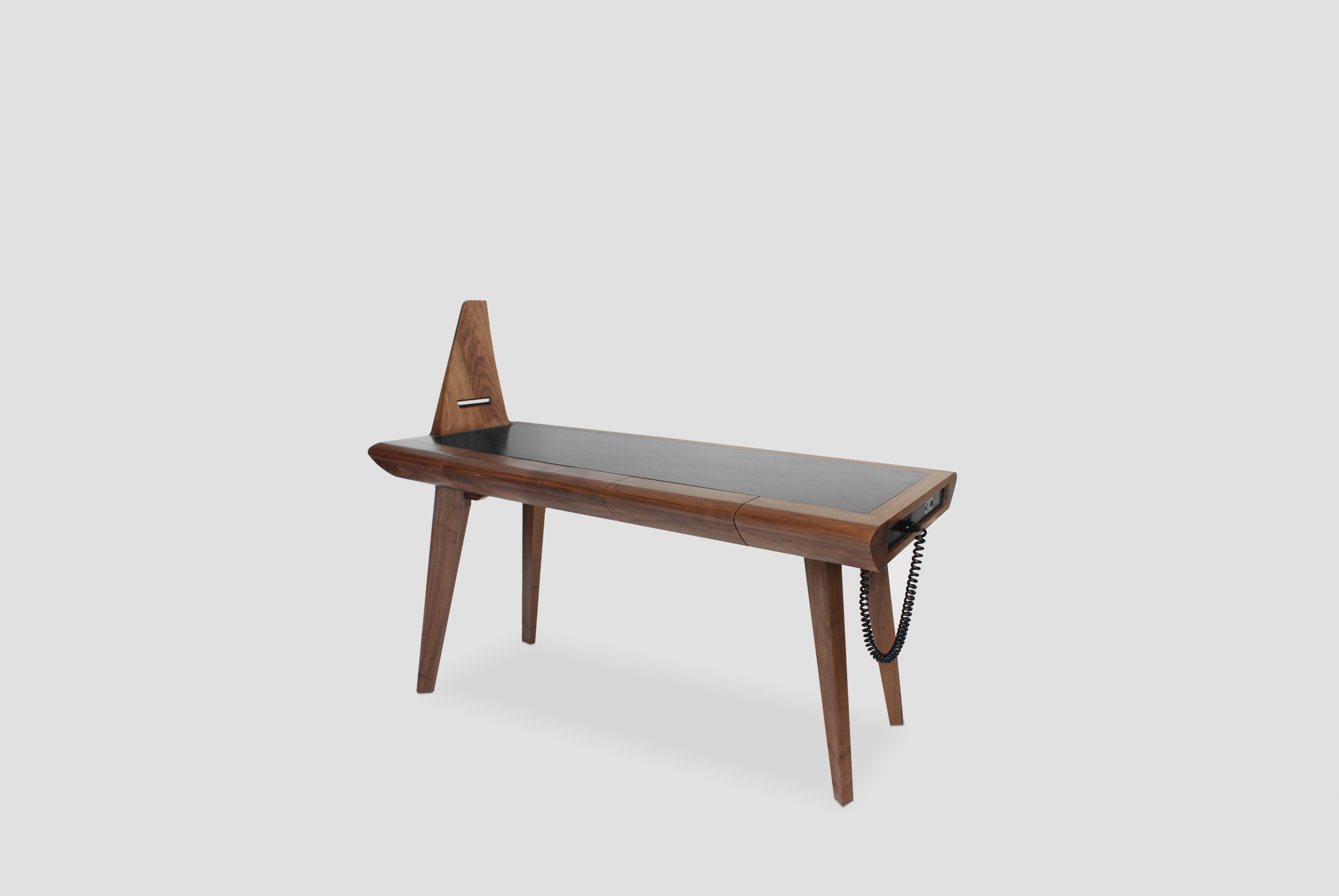 Loewy work table by Arturo Verástegui
Dimensions: D 140 x W 60 x H 75 cm
Materials: walnut wood, corian.

Work table made of walnut and Deep Nocturnal corian.

Arturo Verástegui has been the director and founder of BREUER since 2015. Arturo
