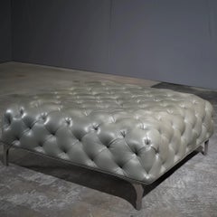 Lof's Gurian Arthur Leather Chesterfield Ottoman by Zeno Nugari