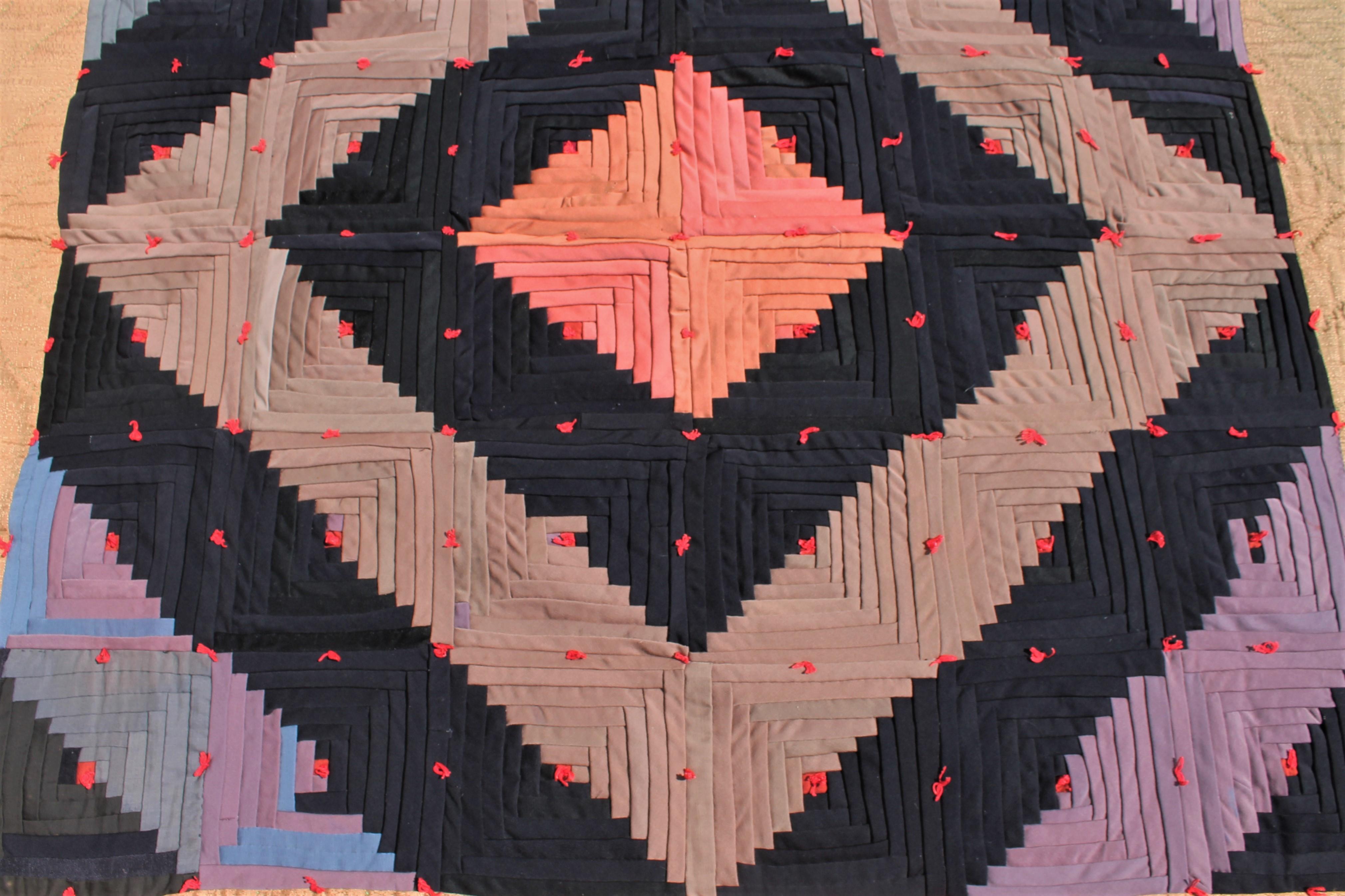 Adirondack Log Cabin Tied Quilt For Sale