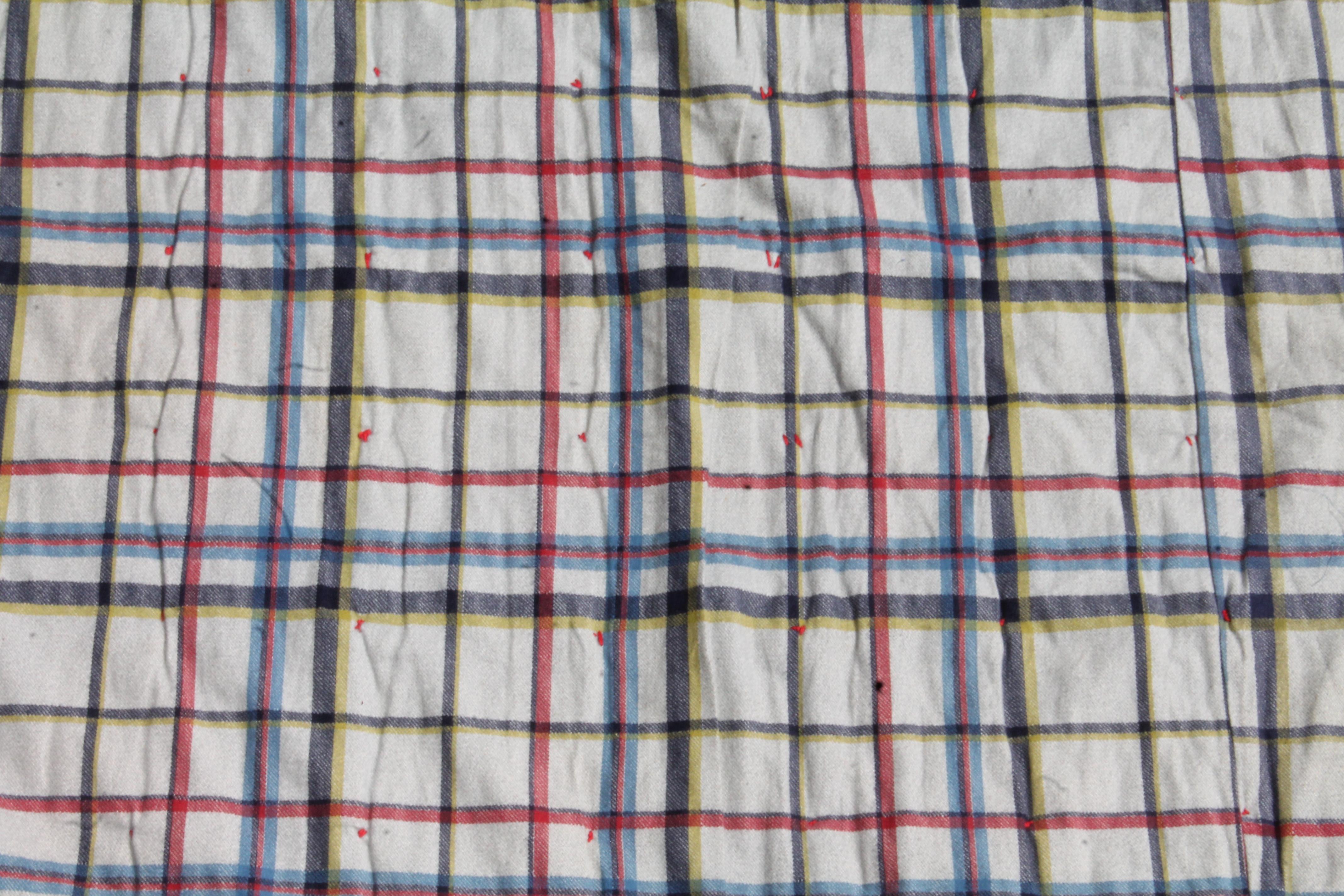 19th Century Log Cabin Tied Quilt For Sale