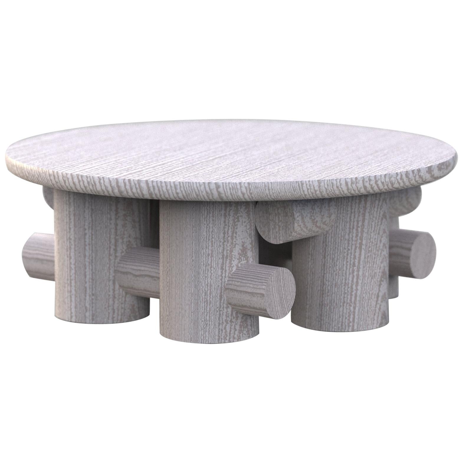 Log Contemporary Coffee Table in Ashwood For Sale